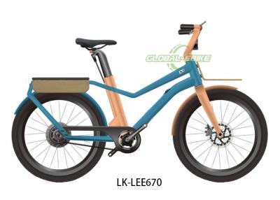 China City Ebike 350W Rear Hub Motor 36V Lithium-Ion Battery And 7-Speed Gear System Turquoise And Orange for sale