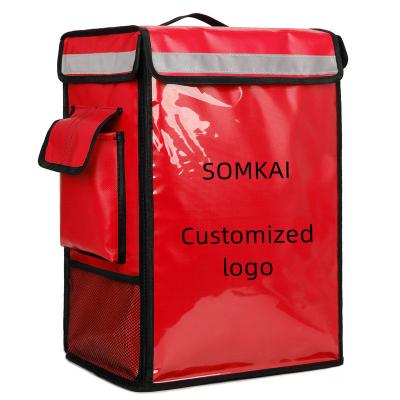 China Customized Logo Insulated Insulated Bag Cooler Warmer Large Pizza Storage Box Food Delivery Bag With Zipper for sale