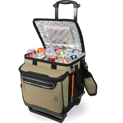 China Waterproof Hot Smart Rolling Cart Cooler Cold Sale Bag With Wheels Picnic Delivery Cooler Box for sale