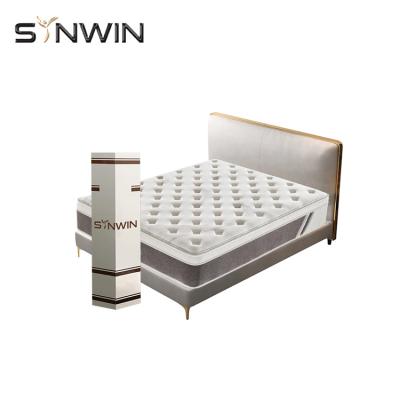 China Flippable bamboo colchon bed customized size rolled hybrid mattress pocket spring box spring for sale