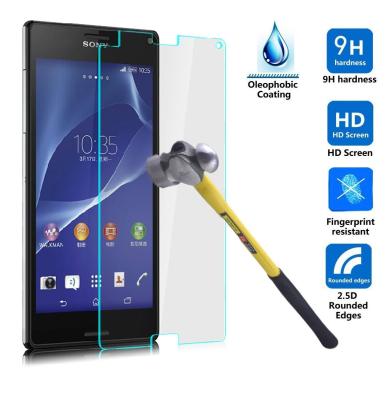 China La capa Oleophobic + electrochapa los protectores de cristal moderados superiores de la pantalla 9H para Sony Xperia Z3 en venta