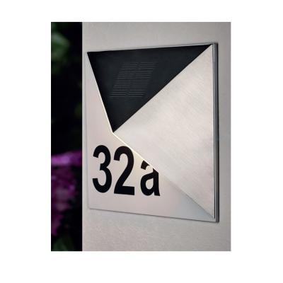 China Good Selling New Arrival Stainless Steel/PC/ABS Led Solar Modern Nordic House Number Wall Lamp for sale