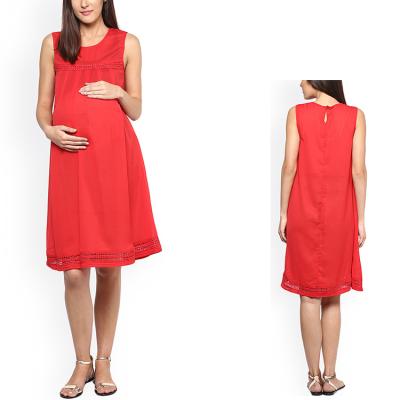 China Wholesales Anti-Static Anti-Static Pregnant Red Maternity Clothing Long Wrap Maxi Dress for sale