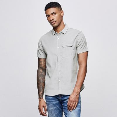 China Wholesale high quality anti-pilling corduroy men's shirts 100% summer casual short sleeve cotton shirts for men for sale