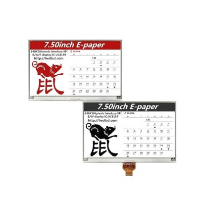 China New Style 7.5 Inch 3 Colors 800x480 Modern E-ink E Paper Display For Supermarket Price Tag 7.5