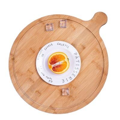 China Tray Cutlery Brand Bamboo Pizza Tray Pizza Serving Accessory Cutting Board Viable Bamboo Kitchen Pizza Paddle With Handle for sale