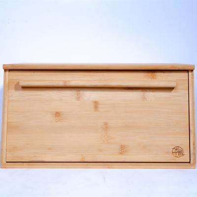 China Sustainable Promotional Good Quality Bamboo Storage Kitchen Countertop Food Container Bread Box for sale