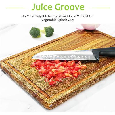 China Sustainable Acacia Wooden Cutting Board Kitchen Household Cut Vegetable Steak Breadfruit With Juice Drip Cutting Board for sale