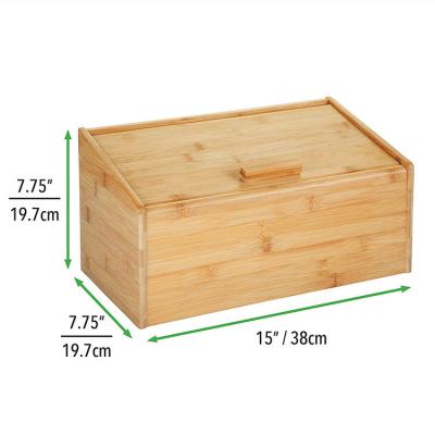 China Eco-fridendly Bread Box Food Storage Containers Bin Cake Bamboo Organizer With Flip Cover For Kitchen for sale