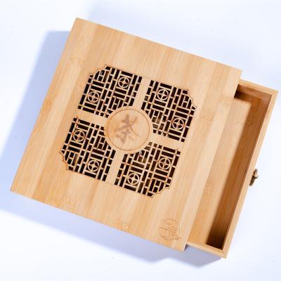 China High standard luxury creative exquisite storage structure expensive cuboid shape tea bamboo packaging gift box for sale