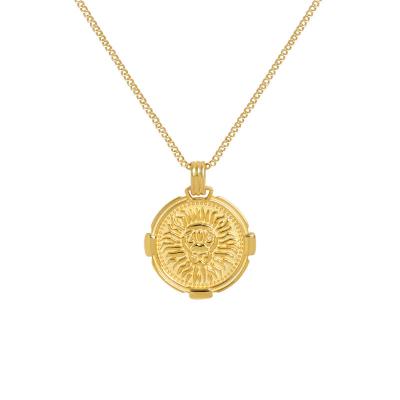 China FASHION Gold 2D Lion Coin 925 Sterling Silver Fashion Necklace for sale