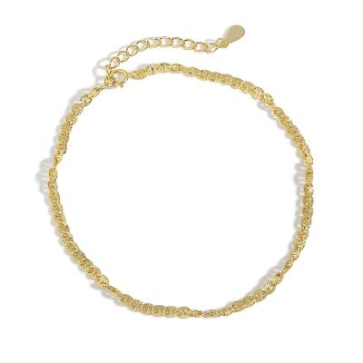 China TRENDY Fashion With New Hollow Pillar Plate 925 Silver Anklet Chain Accessories for sale