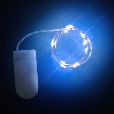 China Cr2032 LED Decoration Light Copper Wire Copper Wire Battery Operated Light LED Lights String Silver Cable String for sale