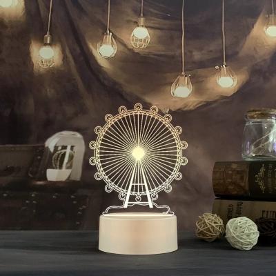 China Gift USB Bedroom Creative Bedside 3D Modern Multicolor Led Acrylic Night Light for sale