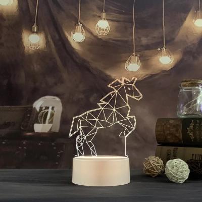 China Dimmable Modern Touch Control Creative Designs LED 3D Acrylic Illusion RGB Night Lamp for sale