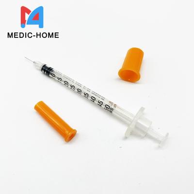 Китай 1cc 31 gauge insulin syringe  with needle CE ISO U100 ISO13485 продается