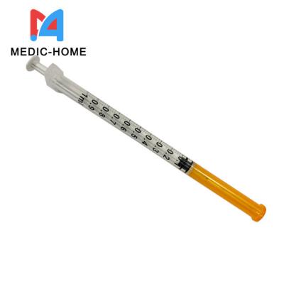 China Medic-home CC33-19 1ml Medical Disposable Syringe with Needle for Vaccine Inoculation zu verkaufen