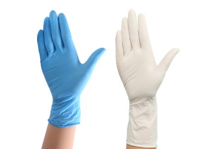 China Adult Blue Nitrile Disposable Gloves Examination Exam for sale