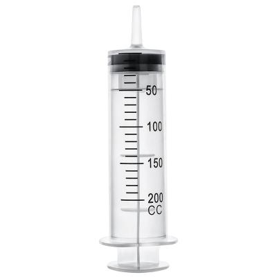 China 200ml Food Grade Plastic Disposable Syringe With Precise Scale Perfect For Storage And Measurement Of Solutions for sale