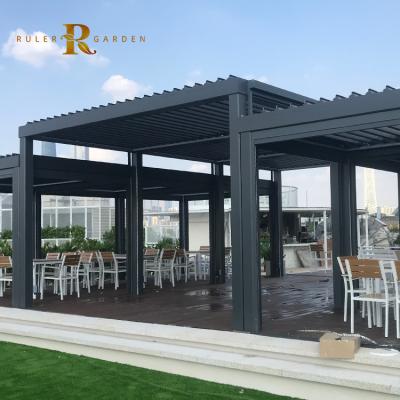 China Outdoor Remote Control Aluminum Adjustable Awnings Italy Pergola Gazebo Easily Assembled Bioclimatic Gazebo for sale