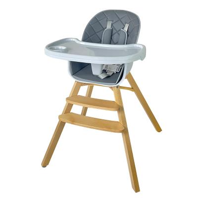 China Baby solid wood plastic feeding chair multi-functional baby wooden referee chair for drinking for sale