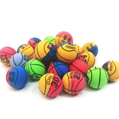 China Toy New Arrival Basketball Star Promotional Numbers Lebron James And Kobe Printing 30mm Rubber Material Bouncy Ball For Kids Playtime for sale