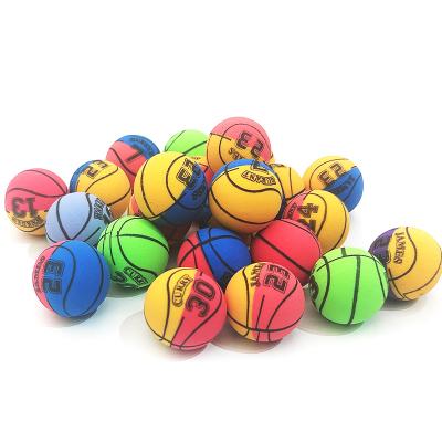 China Promotional Rubber Material Toy NBA Star Number Basketball Printing 30mm Bouncy Ball For Kids Playtime for sale