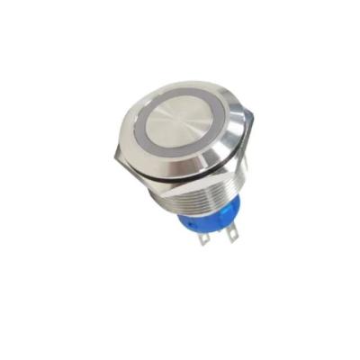 China Best Selling PBS22 Waterproof Metal Push Button Switch Power Logo LED Customizable Bare Metal Switch for sale