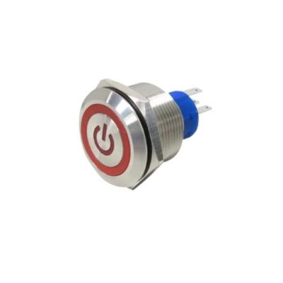 China PBS25 Promotional Metal Push Button Switch Power Logo LED Waterproof Customizable Metal Push Button Switch for sale