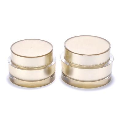 China 30g 50g Double Wall Cosmetic Jar Plastic Cream Acrylic Packaging With Screw Lid Brand Logo Print Eye Facial Container Skin Care Bottle for sale