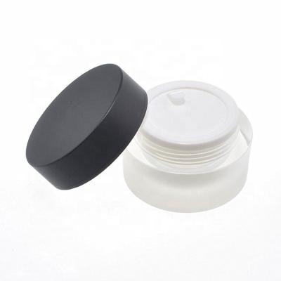 China Double Wall Cylinder Cream Container Wholesale Empty Plastic Acrylic Frost Bottle Cosmetic Jar 0.5oz 1oz 1.7oz Cream Packaging for sale