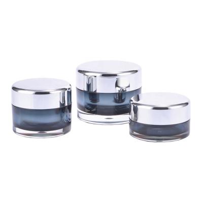 China Free Sample 0.5oz 1oz 1.7oz Double Wall Cosmetic Straight Round Acrylic Cream Jar Plastic Cosmetic Packaging Skin Care Container for sale