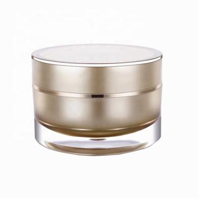 China Double Wall Cylinder Cream Cylinder Plastic Jar 15g 20g 30g 50g Pearl White Cosmetic Classic Acrylic Gold Empty Packaging for sale