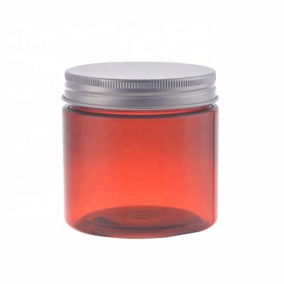 China 300g 400g 500g PET Cosmetic Empty Plastic Jar With Sticker Aluminum Label Container Food Jar Cream Skin Care Cosmetic Packaging for sale