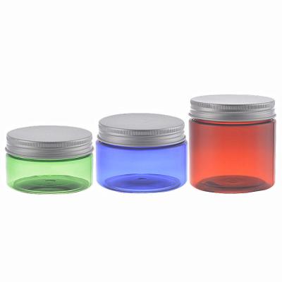 China Factory Wholesale 20g 30g 50g 80g 100g PET Cosmetic Plastic Jar With Cap Hair Care Aluminum Wide Mouth Cream Plastic Cosmetic Container for sale