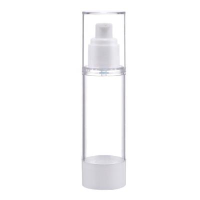 China Low MOQ Cosmetic 15ml 30ml 50ml AS Pump Airless Bottle Dispenser Durable Plastic Packaging For Serum Lotion Cream Skin Care Container for sale