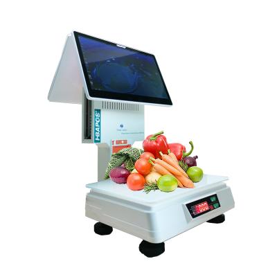 China HBA LS1 Ready to ship Weighing Scales with Aclas terminal pos with 58mm thermal printer scale pos for market pos system for sale