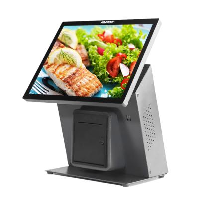 China Latest Hot Sale Full Metal Black POS System Capacitive Touch Screen with VFD Customer Display for sale