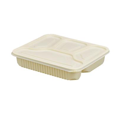 China Wholesale Biodegradable Cornstarch Round Degradable Takeout Round Place Catering Eco Friendly Disposable Stored Packaging Food Container for sale