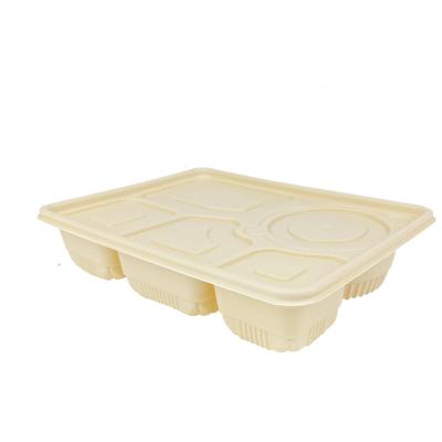 China Disposable Food Packing Box Cornstarch Box Rectangle Disposable Biodegradable Quick Biodegradable Takeout Container Eco-Friendly Stored Degradable Bowl for sale