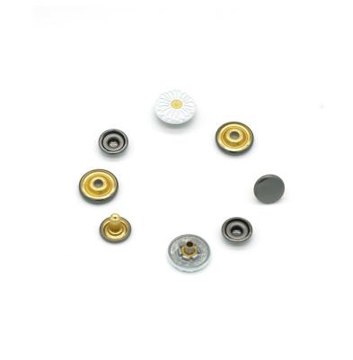 China 15mm Metal Brass Spring Stud Paintable Custom Cap Plastic Concealed Hidden Snap Button for sale