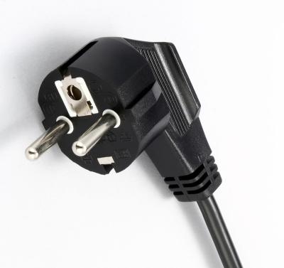 China Consumer Electronics BLACK EU FRANCE 90 DEGREE Schuko PLUG POWER CORD for sale