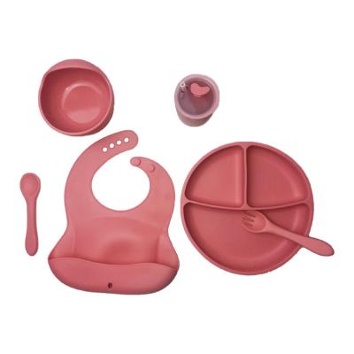 China Modern Silicone Baby Feeding Set Bib And Plate Customized CPSIA CSPA Standard for sale