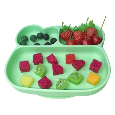 China Baby Feeding Silicone Plate Premium Quality Customized Frog Shape Food Grade for sale