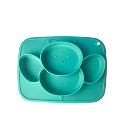 China Customized Bee Shape Bpa Free Baby Feeding Plate Set With Spoon And Fork for sale