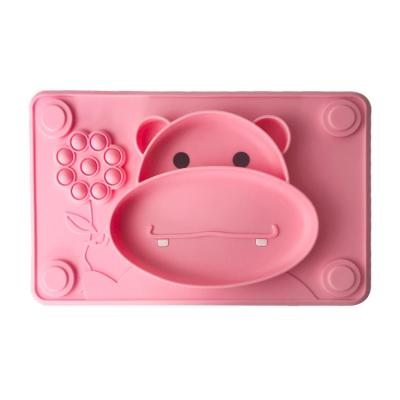 Cina Piastrina d'alimentazione libera rosa di aspirazione di Tray Food Grade Cow Shape BPA del bambino del silicone in vendita