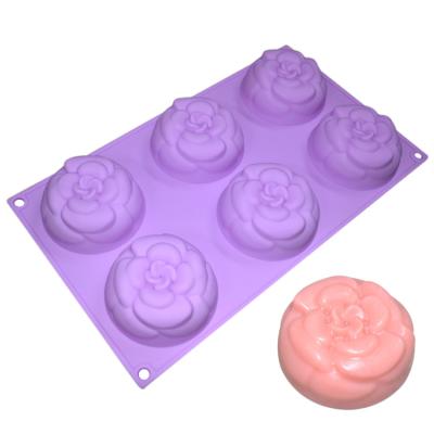 China De Zeepvorm 6 van het antischeur Met de hand gemaakte Silicone de Vorm van Holtenbloemen voor Cakedecoratie Te koop