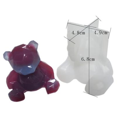 China Handmade Silicone Resin Mold Diy Epoxy 3D Bear Silicone Mold Reusable for sale