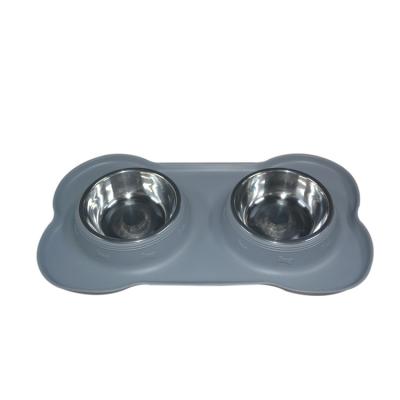 China Las fuentes dobles del animal doméstico del silicón del paquete modificaron a Logo Dog Pet Feeding Bowls para requisitos particulares en venta