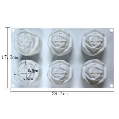 China Nahrungsmittelgrad-Seifen-Formen Kuchen-Dekorations-Rose Shaped Silicone Moulds 3D zu verkaufen